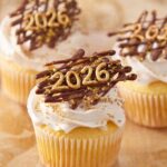 New Year Cupcakes With Chocolate Topper