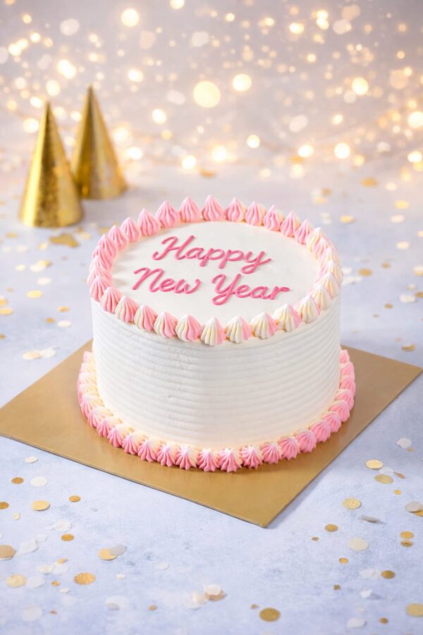 Ribbon Cake (With Happy New Year Wording)